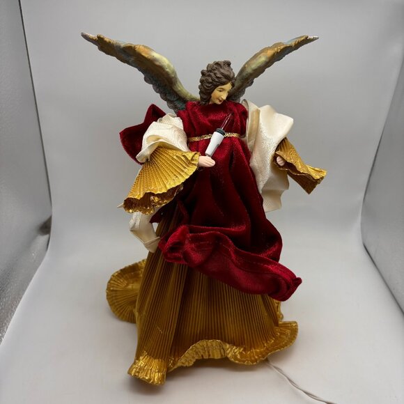Vintage Christmas Angel Tree Topper Christmas Decor with Lights Not Working - Picture 1 of 16
